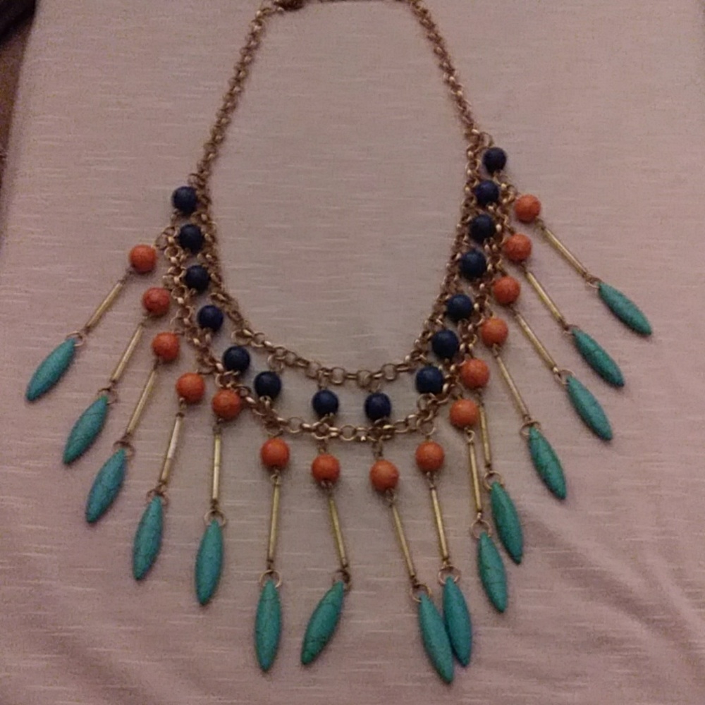 Beautiful beaded swooped necklace